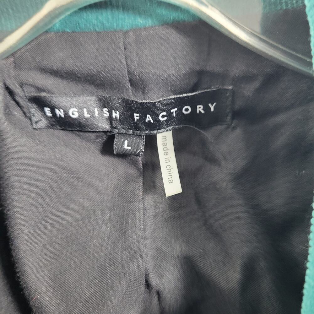 English Factory Green Corduroy with Embroidered Flowers Jacket Size L 11523-0481 - Picture 5 of 9
